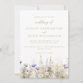 Rustic Summer Meadow Wildflower Wedding Kaart (Voorkant)