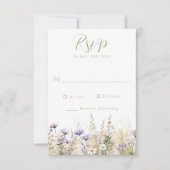 Rustic Summer Meadow Wildflower Wedding RSVP Card Kaartje (Voorkant)