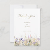 Rustic Summer Meadow Wildflower Wedding Thank You  Kaart (Voorkant)