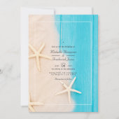 Rustic Summer QR Code RSVP Strand Huwelijk Kaart (Voorkant)