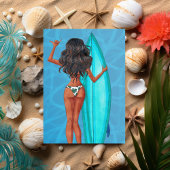 Rustic Summer Surf Strand Vakantie Verjaardagsfees Kaart