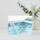 Rustic Summer Swimming Pool Party Birthday  Invite (Staand voorkant)