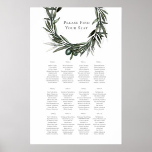 Rustic Summer Wedding Seating Chart Poster