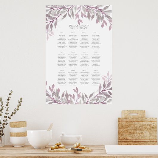 Rustic Summer Wedding Seating Chart Poster (Keuken)