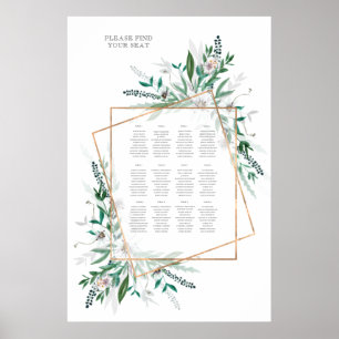 Rustic Summer Wedding Seating Chart Poster