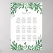 Rustic Summer Wedding Seating Chart Poster (Voorkant)