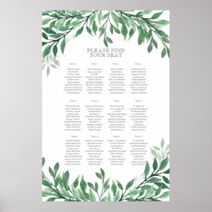 Rustic Summer Wedding Seating Chart Poster