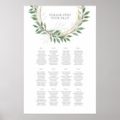 Rustic Summer Wedding Seating Chart Poster (Voorkant)