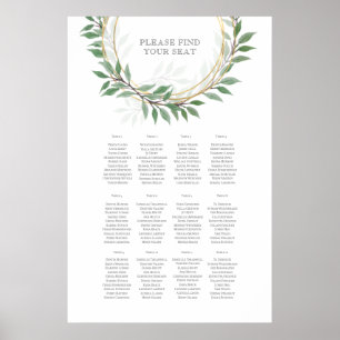 Rustic Summer Wedding Seating Chart Poster