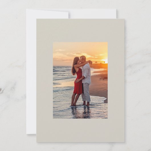 Rustic Summerstrand Bruiloft Save The Date (Achterkant)