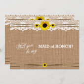 Rustic Sun Flower zal mijn meisje zijn. Kaart (Voorkant / Achterkant)