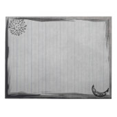  Rustic Sun Moon op Grunge Grunge Lined Notitieblok (Voorkant)