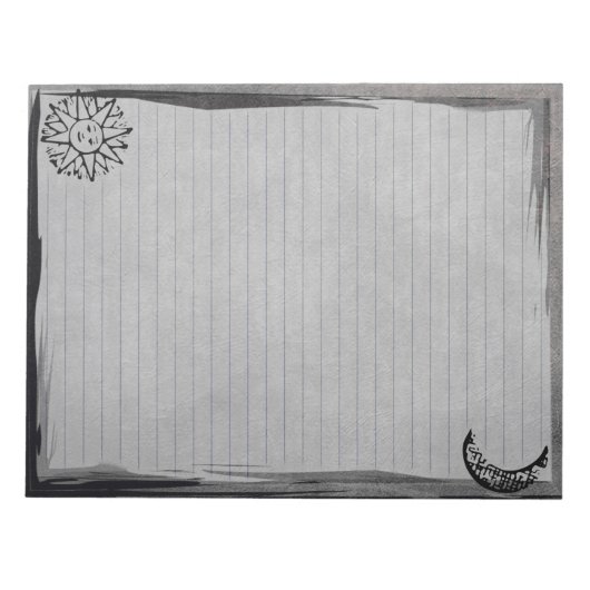  Rustic Sun Moon op Grunge Grunge Lined Notitieblok (Voorkant)