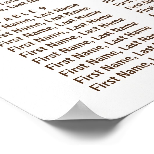 Rustic Sunflower 12 Tables Wedding Seating Chart Poster (Hoek)