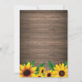 Rustic Sunflower 12th Birthday Uitnodiging (Achterkant)