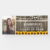 Rustic Sunflower 2023 Afstuderen Foto Spandoek (Horizontaal)