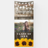 Rustic Sunflower 2023 Afstuderen Fotodeur Spandoek (Verticaal)