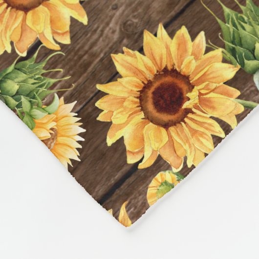 Rustic Sunflower 30 Foto Collage Persoonlijk Fleece Deken (Hoek)