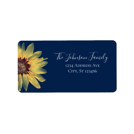 Rustic Sunflower Address Label (Voorkant)