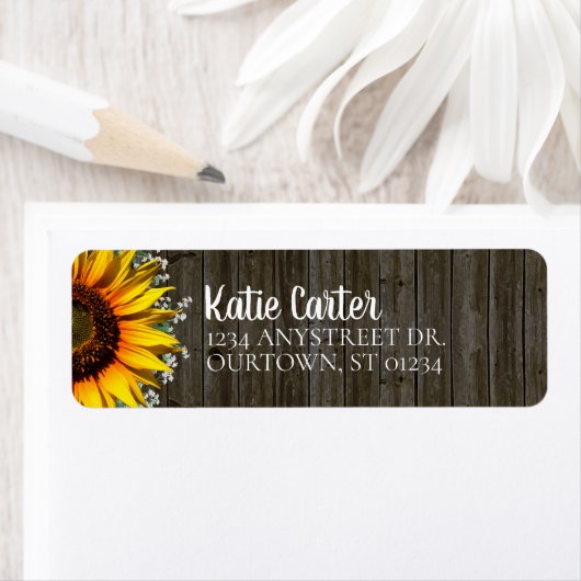 Rustic Sunflower Address Label (Insitu)