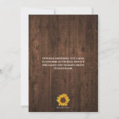 Rustic Sunflower Afstuderen Fotoaankondiging Aankondiging (Achterkant)