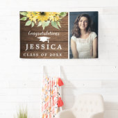 Rustic Sunflower Afstuderen Fotogradatie Partij Spandoek (Insitu)