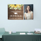 Rustic Sunflower Afstuderen Fotogradatie Partij Spandoek (Beurs)