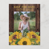 Rustic Sunflower Afstuderen Save Date Notice Uitnodiging Briefkaart (Voorkant)