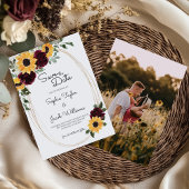 Rustic Sunflower and Rozen Photo Wedding Save The Date