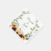 Rustic Sunflower and Rozen Wedding Napkins Servet (Hoek)