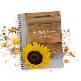 Rustic Sunflower and Veil country Wedding Notitieboek