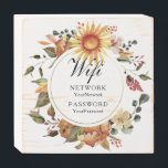Rustic Sunflower Autumn Floral Wifi Password Houten Kist Print<br><div class="desc">Dit stijlvolle ontwerp is voorzien van een waterverf lijst herfstbloemen. Aangepast met uw WiFi-wachtwoordgegevens door de tekst in het tekstvak te bewerken. #wifi #internet #rustic #herfst #wifipassword #floral #botanical #garden #gardening #restaurant #coffeeshop #restaurant #restaurant #restaurant #gardenshop #cafe #cafe #borden #decor #winkeldecor #homedecor #officedecor</div>