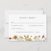 Rustic Sunflower Autumn Wedding RSVP Response Kaar Kaart (Voorkant)