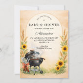 Rustic Sunflower Baby Q Baby Shower Kaart (Voorkant)