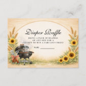 Rustic Sunflower Baby Q Diapper Raffle Informatiekaartje (Voorkant)