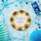 Rustic Sunflower Baby shower Boho Waterverf Papieren Bordje (Feest)