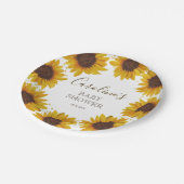 Rustic Sunflower Baby shower Boho Waterverf Papieren Bordje (Gekanteld)