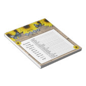 Rustic Sunflower Baby Shower Word Scramble Game Notitieblok (Schuin)