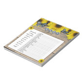 Rustic Sunflower Baby Shower Word Scramble Game Notitieblok (Linkerzijde)