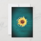 Rustic Sunflower Babys Breath Border Blauwgroen We RSVP Kaartje (Achterkant)