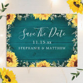 Rustic Sunflower Babys Breath Border Blauwgroen We Save The Date