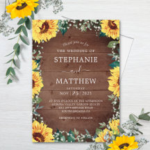 Rustic Sunflower Babys Breath Border Wood Weddensc