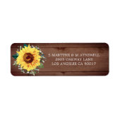 Rustic Sunflower Babys Breath Wood Weddenschap Etiket (Voorkant)