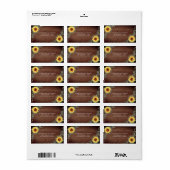 Rustic Sunflower Babys Breath Wood Weddenschap Etiket (Full Sheet)