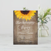 Rustic Sunflower Bachelorette Party Kaart (Staand voorkant)