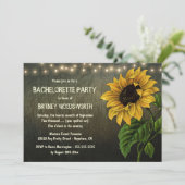 Rustic Sunflower Bachelorette Party Kaart (Staand voorkant)