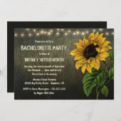 Rustic Sunflower Bachelorette Party Kaart (Voorkant / Achterkant)
