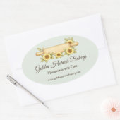 Rustic Sunflower Bakkerij | Custom Cottage Ovale Sticker (Envelop)