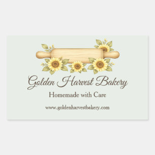 Rustic Sunflower Bakkerij Custom Cottage Rechthoekige Sticker