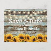 Rustic Sunflower Barn Wedding Save the Date Aankondigingskaart (Voorkant)